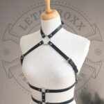 Leather Body Harness for Women with O-Ring & Buckle Details