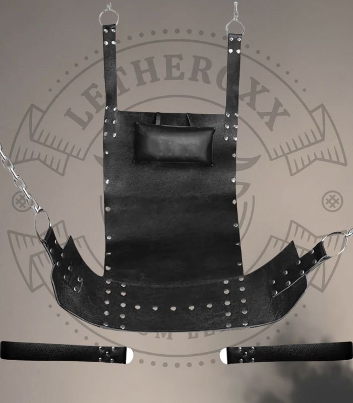 Black Leather BDSM Sling