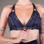 Black Strappy Harness Bra