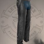 Black Leather Biker Chaps