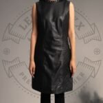 Black Leather Dress coat