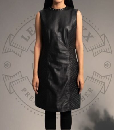 Black Leather Dress coat