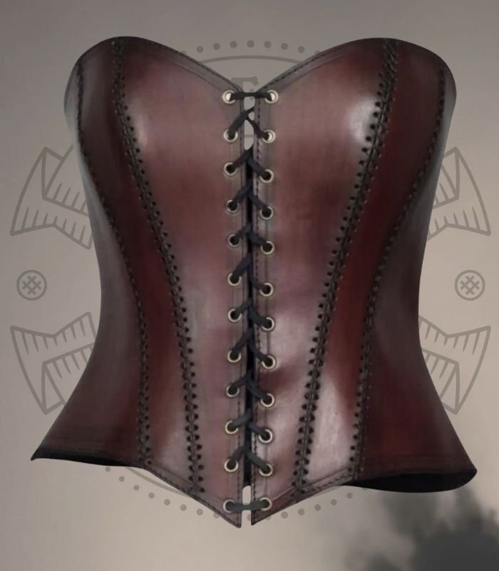 Maroon Leather Corset