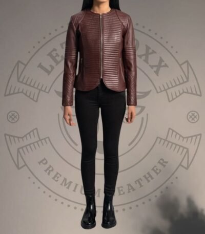Maroon Leather Jacket