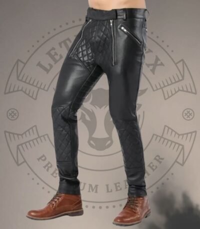 Zipper Leather Pants