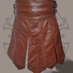 Men’s Classic Brown Gladiator Leather Kilt