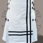 Men’s White Leather Kilt – Modern Style