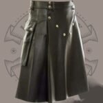 Men’s Classic Black Leather Kilt