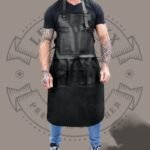 Black Multipurpose Leather Work Apron – Multiple Pockets