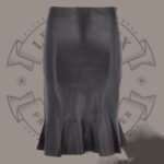Women’s Black Leather Fishtail Dress
