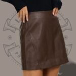 Women’s Brown Leather Mini Skirt