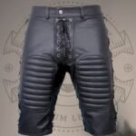 Men’s Black Leather Shorts – Inner Foam Padding