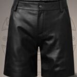 Men’s Black Leather Shorts – Casual Style