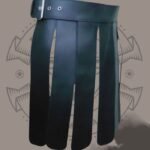 Men’s Gladiator-Style Black Leather Kilt