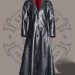 Men’s Black Vintage Leather Trench Coat – Halloween Costume