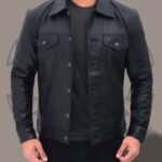 Men’s Black Genuine Lambskin Leather Shirt