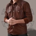 Men’s Brown Leather Shirt – Premium Genuine Leather